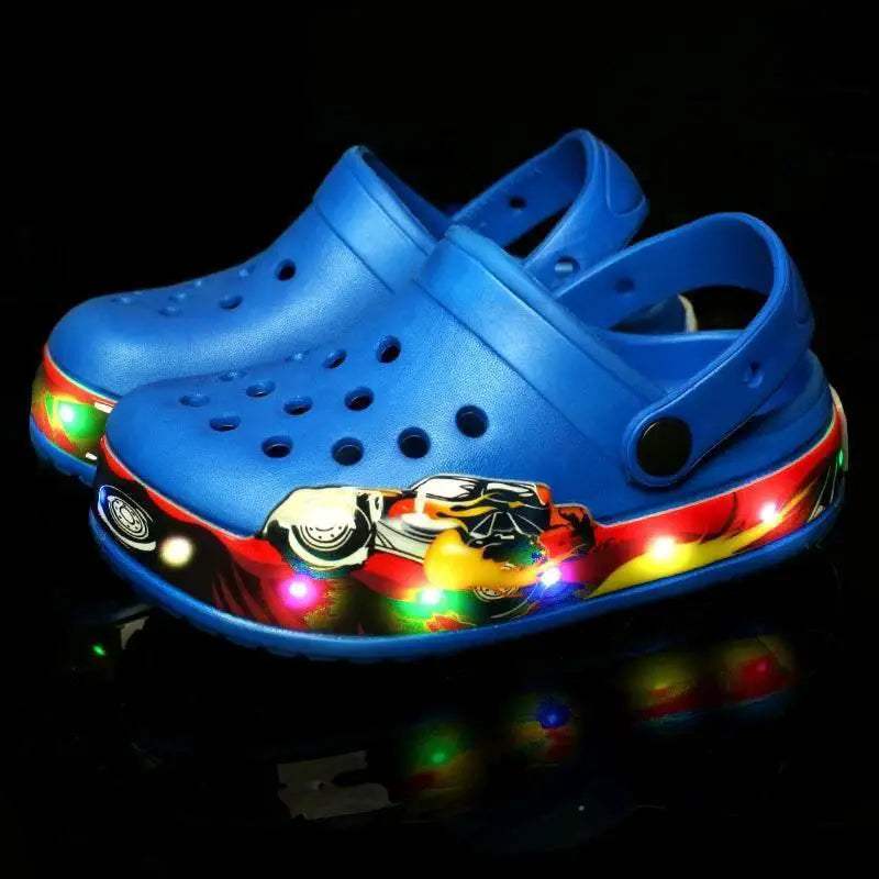 Summer Children Hole Sandals LED Lighted Flashing Light Shoes - Image 3