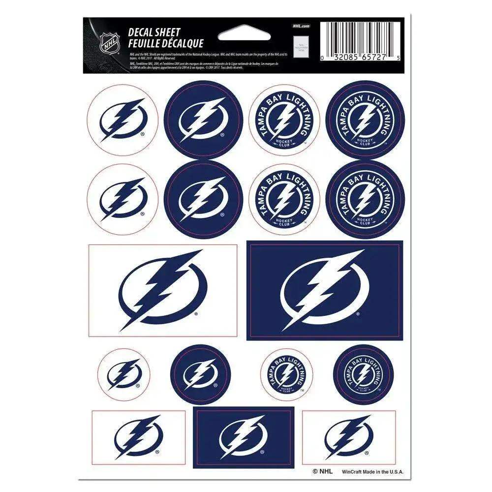 Tampa Bay Lightning Vinyl Decal Sheet 5x7 Sticker Pack