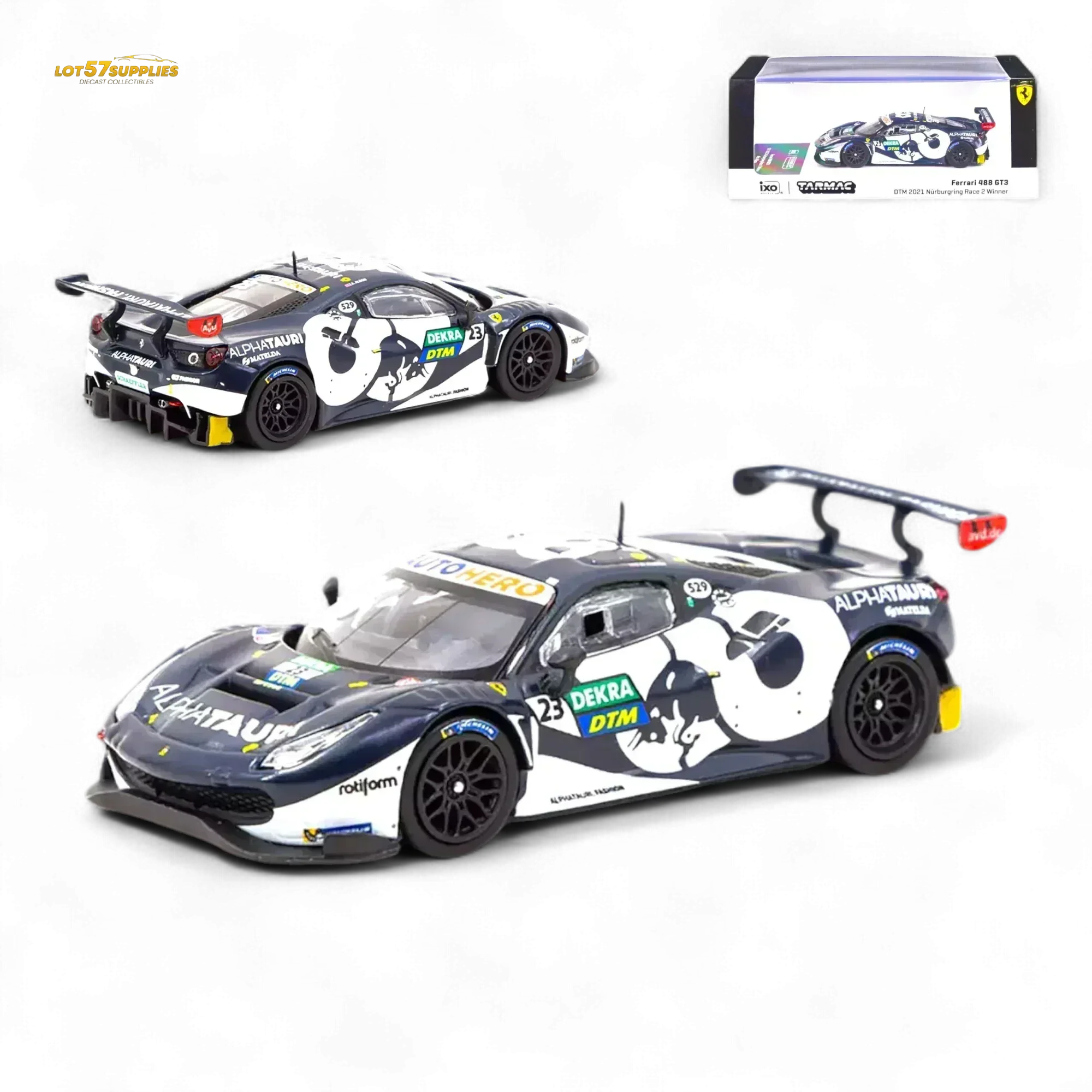 Tarmac Works Ferrari 488 GT3 DTM Alex Albon 1:64
