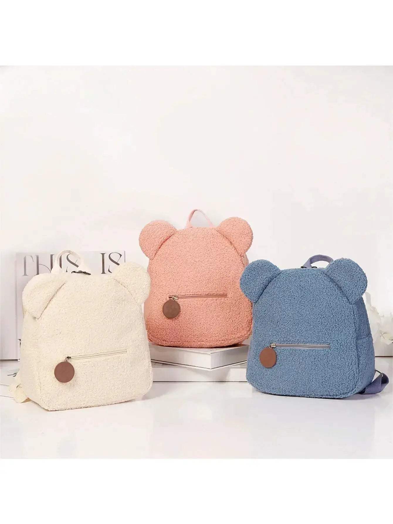 Teddy Bear Kids Backpack Cartoon Design With Ear Details - Image 3