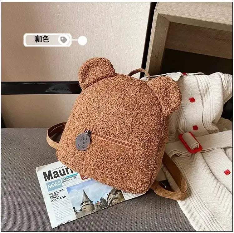 Teddy Bear Kids Backpack Cartoon Design With Ear Details - Image 7