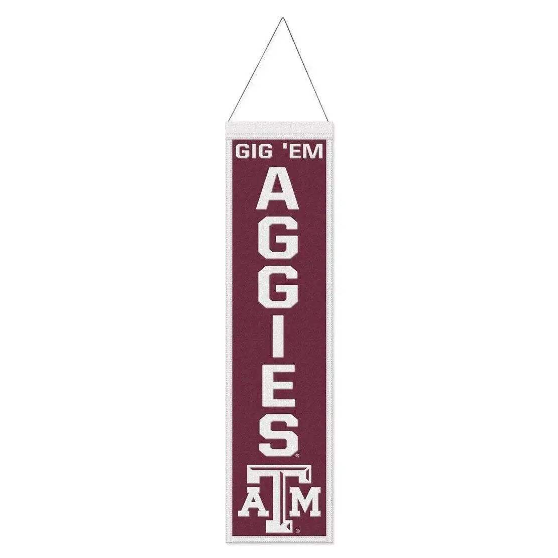 Texas A M Aggies Banner Wool 8x32 Heritage Slogan Design