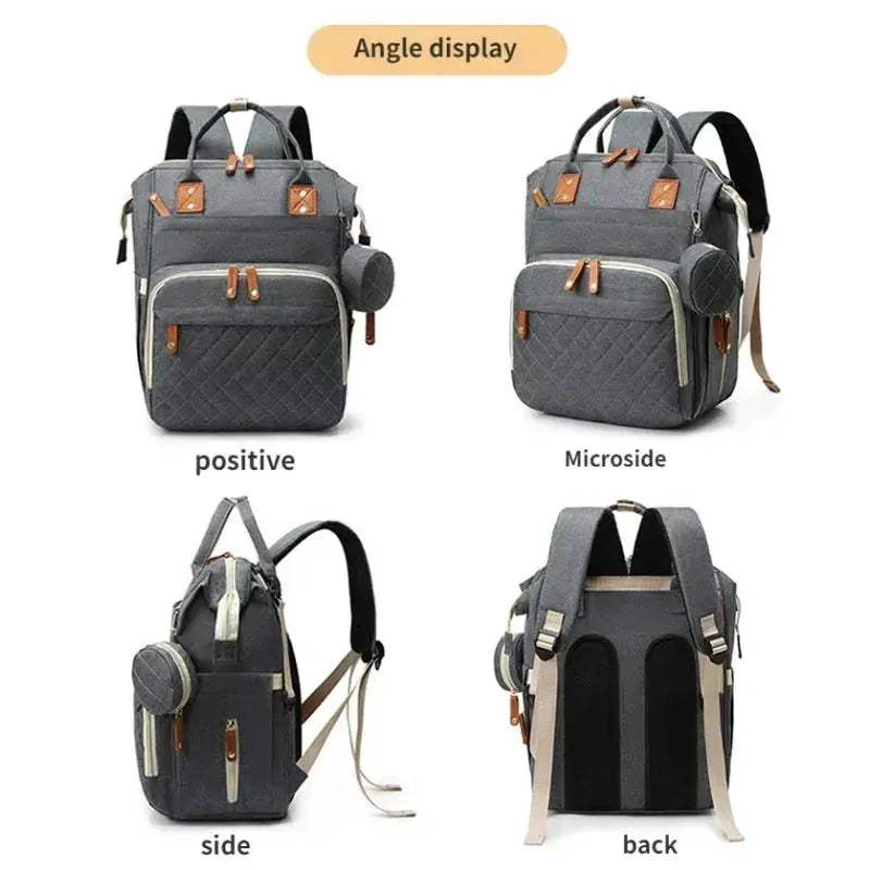 Three In One Diaper Bag Backpack With Foldable Changing Pad - Image 4