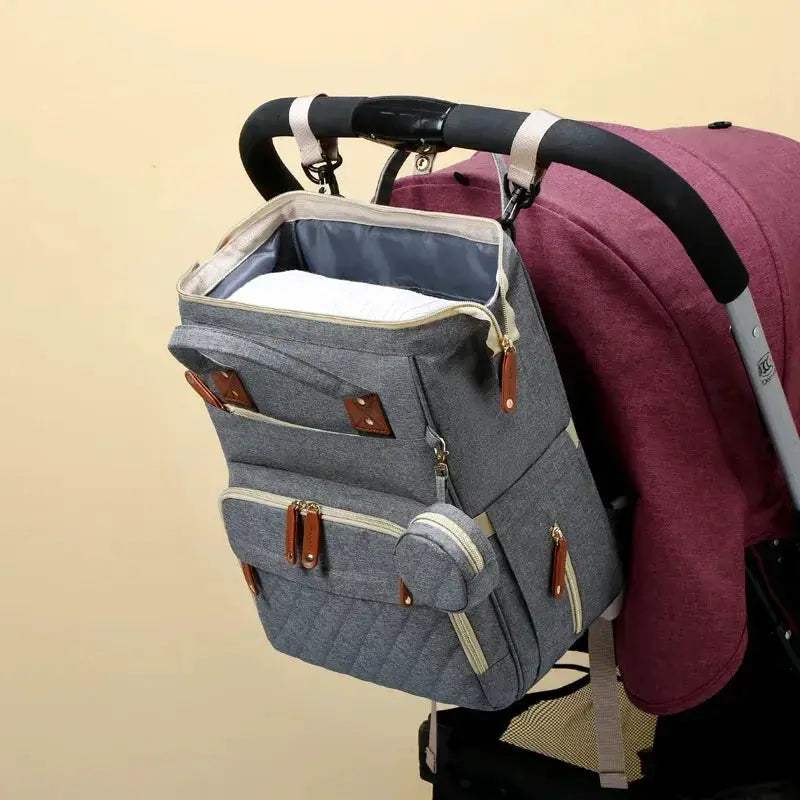 Three In One Diaper Bag Backpack With Foldable Changing Pad - Image 5