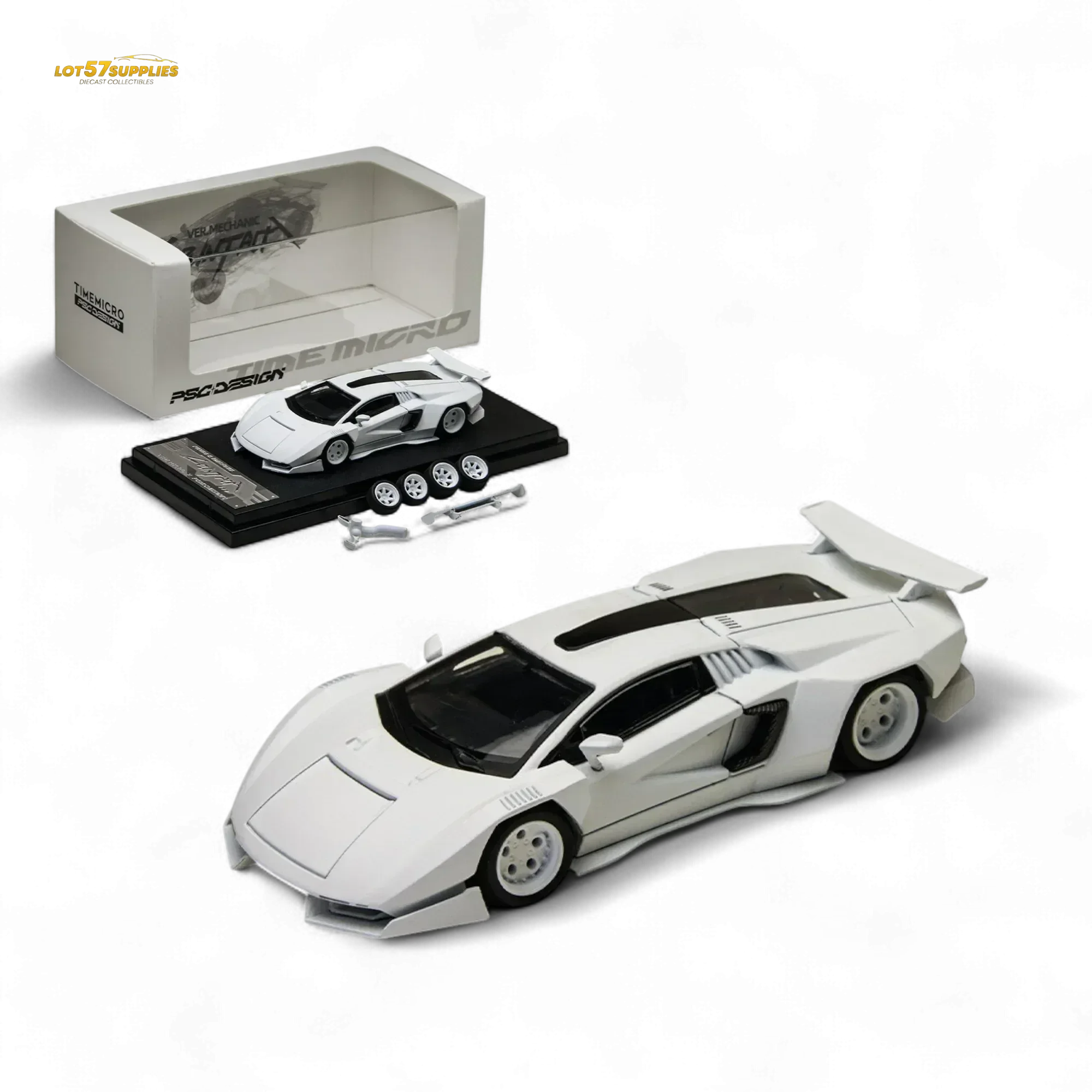 TimeMicro Countach V Ver. Mechanic White 1:64