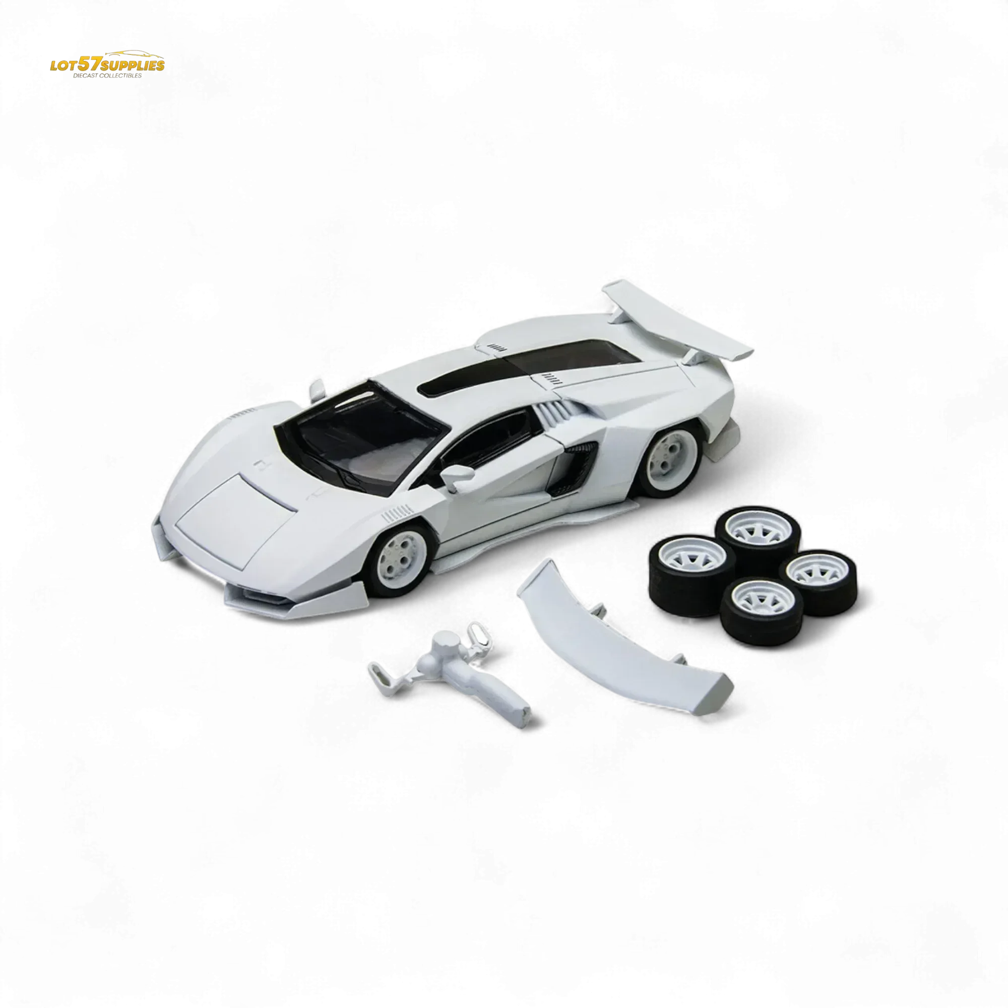 TimeMicro Countach V Ver. Mechanic White 1:64 - Image 6