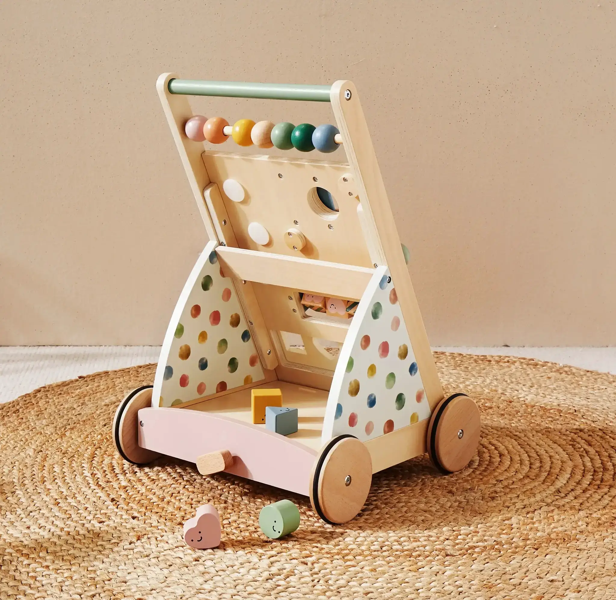 Tiny Land® Versatile Natural Wooden Baby Walker - Image 3