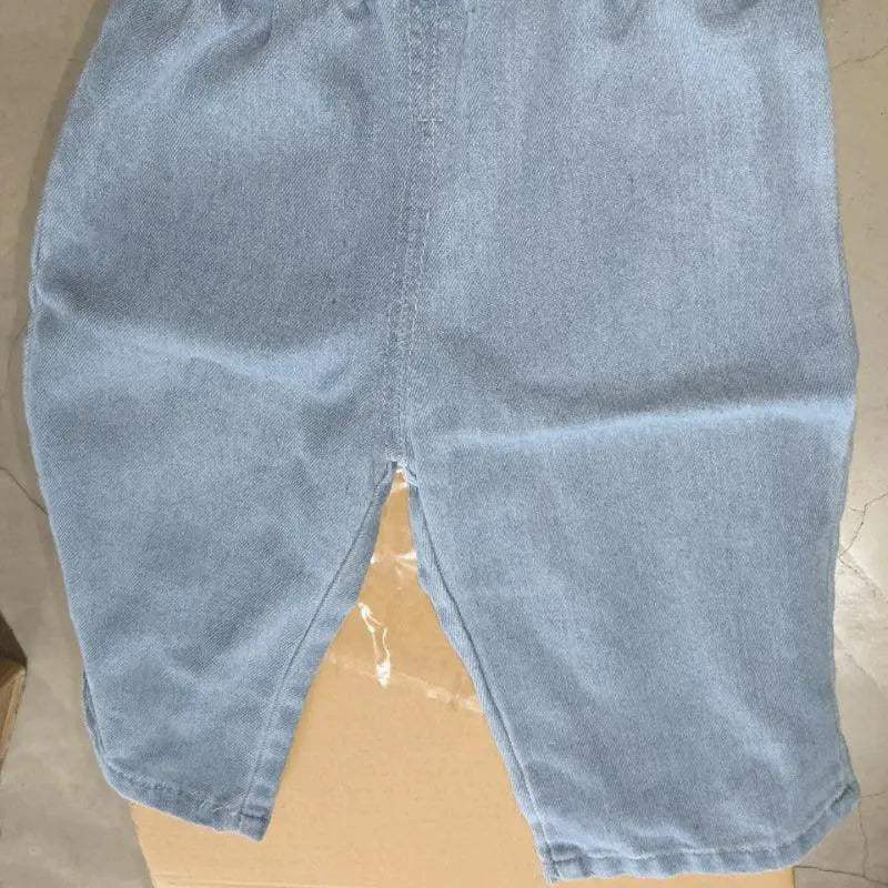 Toddler Denim Jeans Elastic Waist Loose Fit Soft Blue - Image 5
