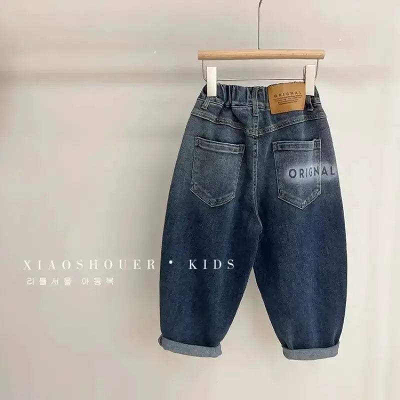 Toddler Denim Jeans With Elastic Waist Anime Pattern - Image 8