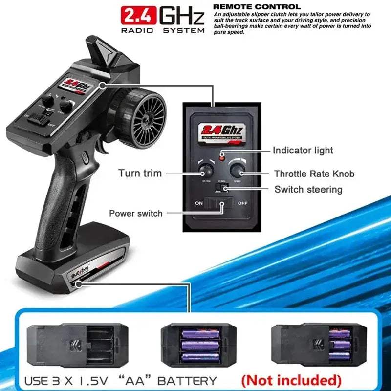 WLtoys RC Car 4x4 Off-Road High Speed With LED Lights - Image 6