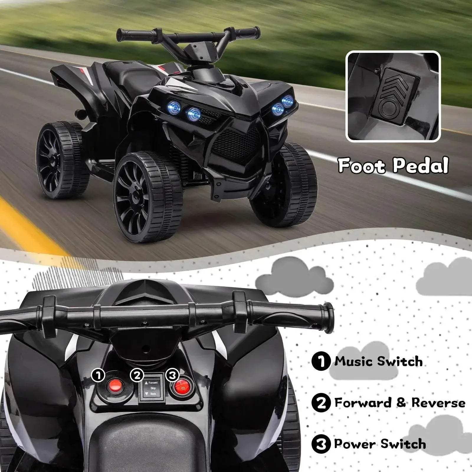 Top Kids 6V ATV Ride On With Led Lights For Young Riders - Image 5