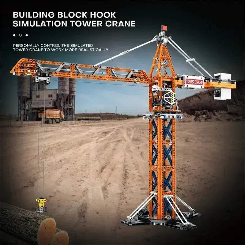 Tower Crane Remote Control Building Block Model Educational Toy - Image 2