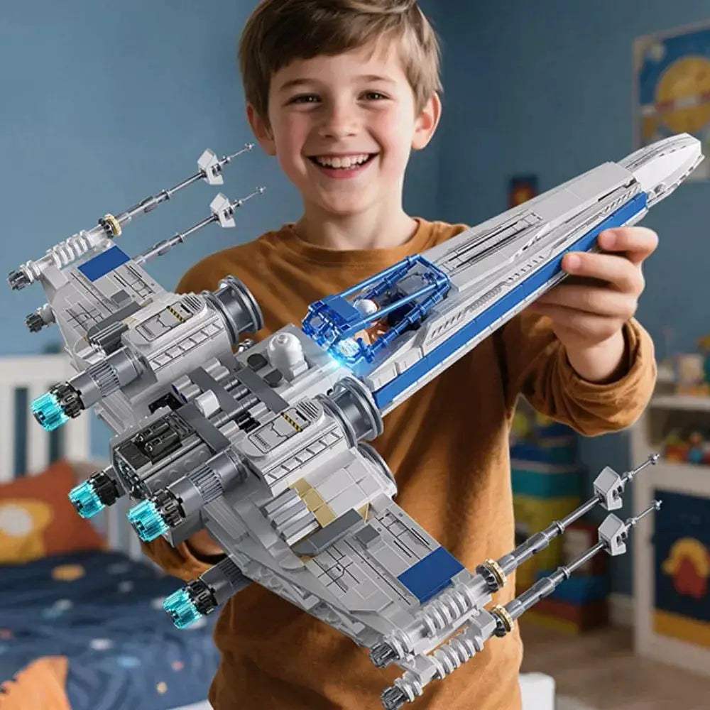 X Wing Space Fighter Building Blocks Set LED Light Up