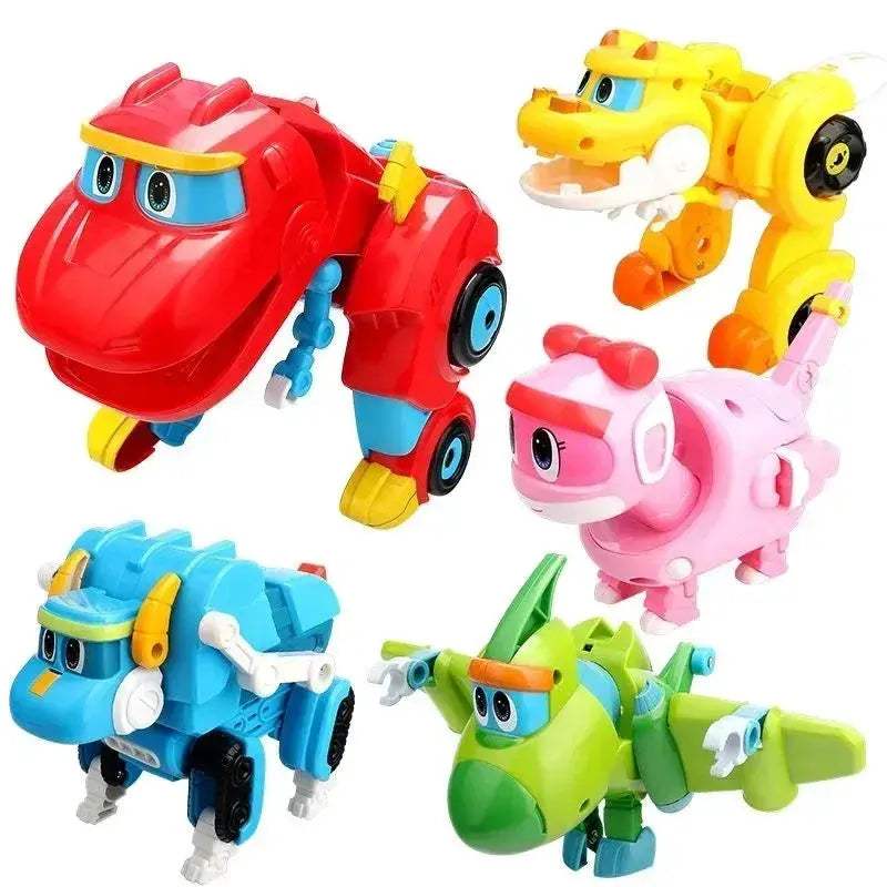 Transforming Dinosaur Action Figures 5 Pack ABS Plastic - Image 2