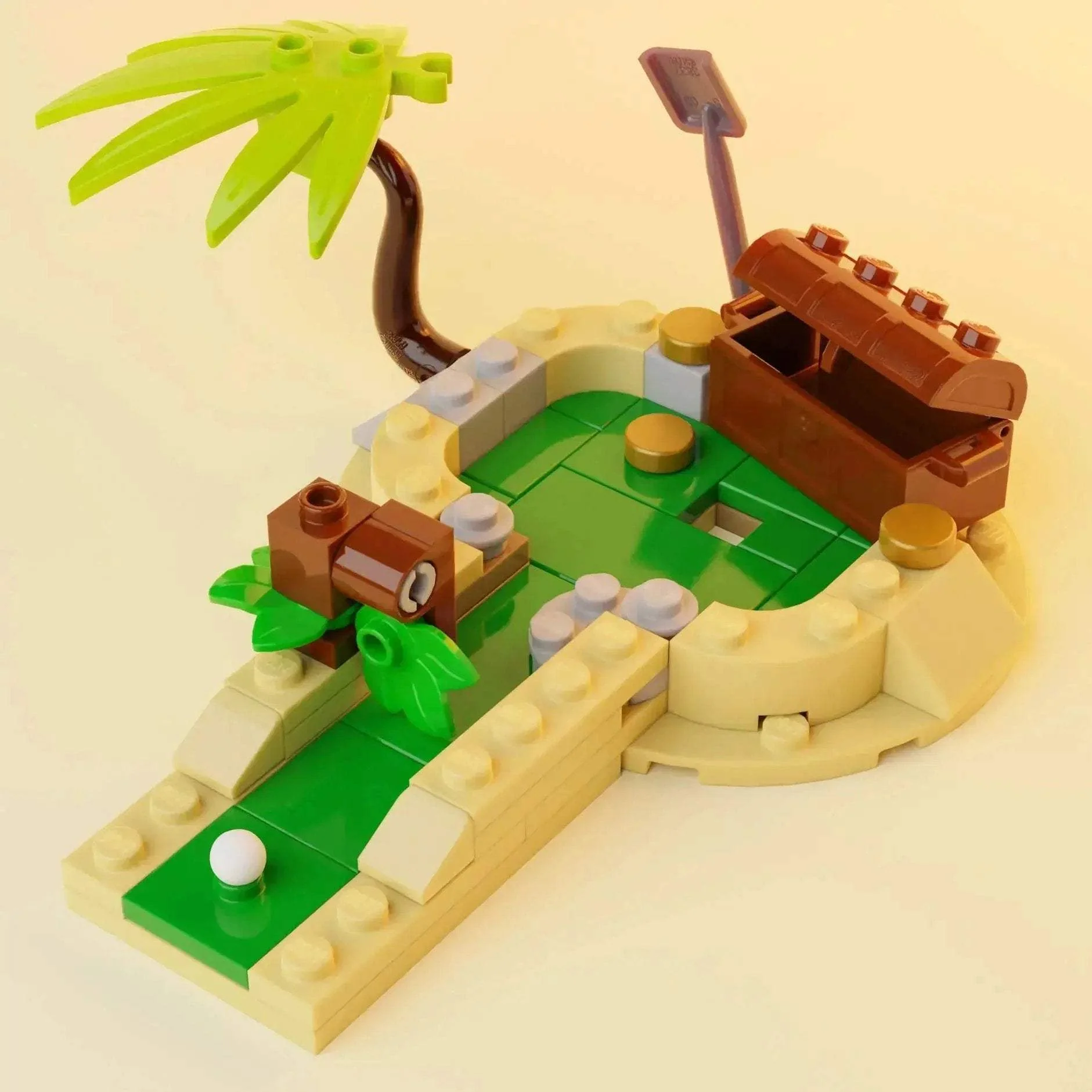 Treasure Island Putt Putt / Mini Golf Hole made using LEGO parts