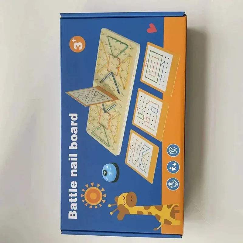 Two Player Wooden Nail Board Geometric Puzzle For Kids - Image 5