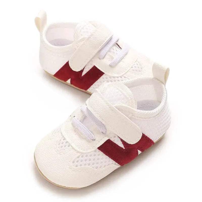 Ultra Comfortable Baby Sneakers Letters Splicing Design Non Slip First Walkers For Infants - Image 3