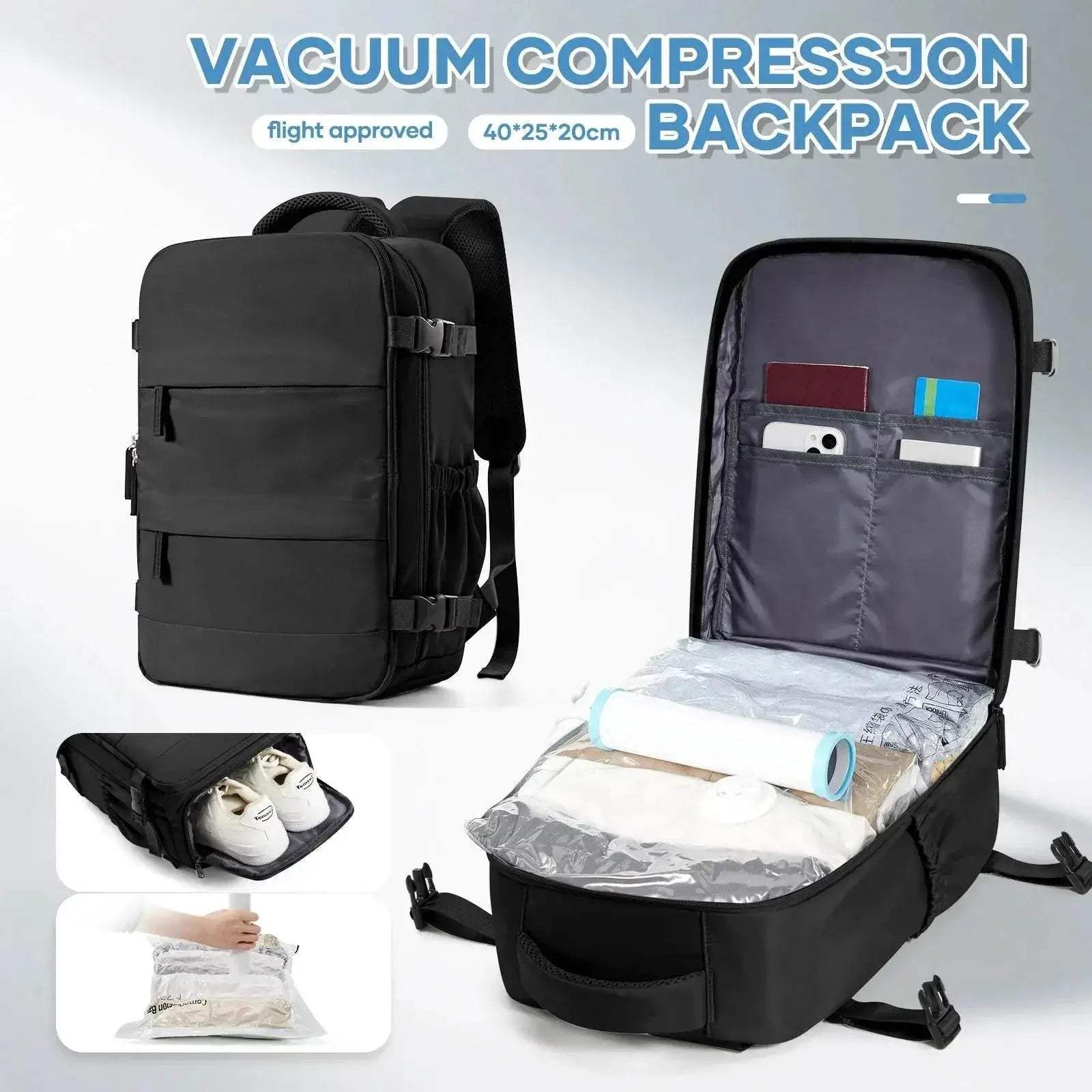 Ultra Lightweight Travel Backpack Carry On 40x20x25 With Air Cushion Straps Unisex Laptop Compartment For Work Or School - Image 8