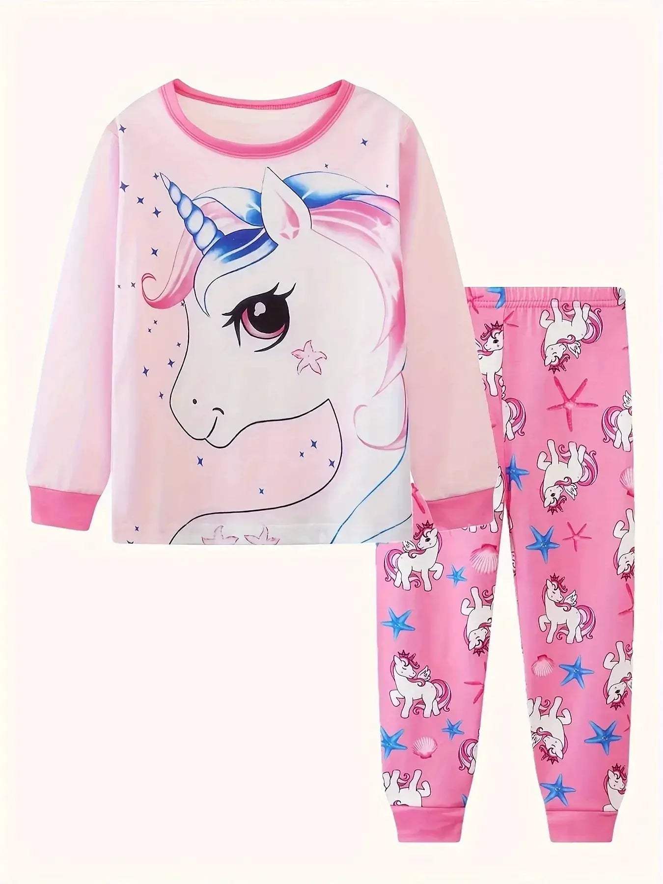 Ultra Soft Premium Kids Cotton Pajama Sets With All Season Cartoon Unicorn Print For Girls - Image 26