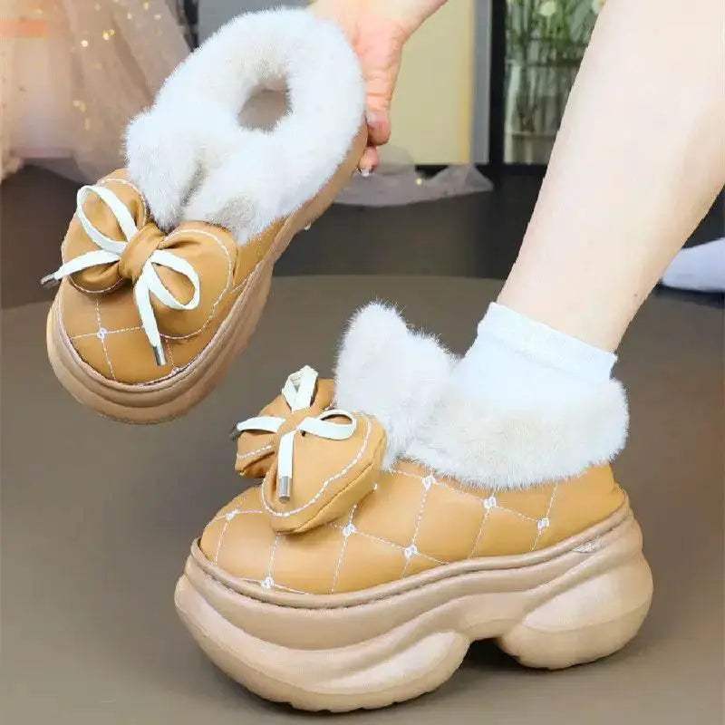 Ultra Warm Slippers With 8cm High Boot Design And Bunny Ear Detailing And Faux Fur Lining For Women - Image 6