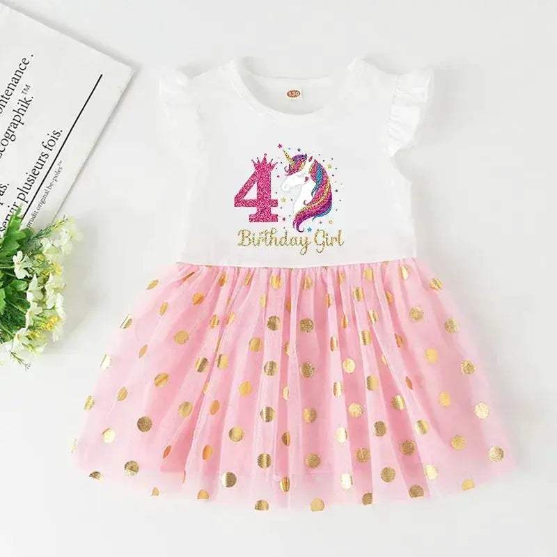 Unicorn Birthday Dress For Girls Soft Cotton Pink Tutu Outfit - Image 8