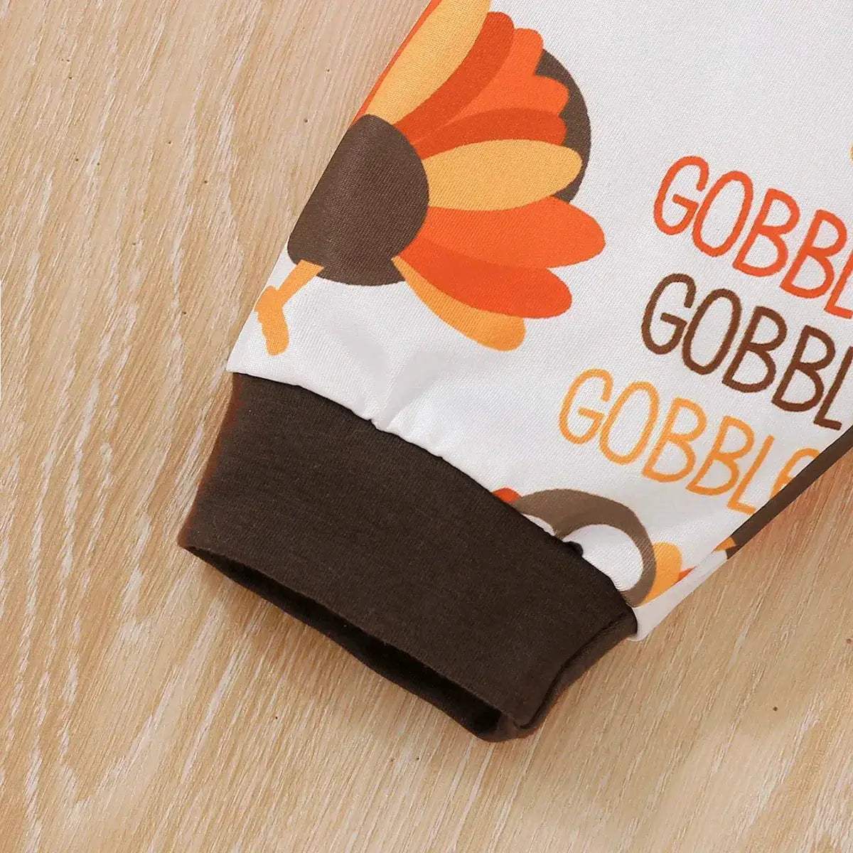 Unisex Baby Thanksgiving Letter Print Hoodie And Pants Set 1-3Y Polyester - Image 6