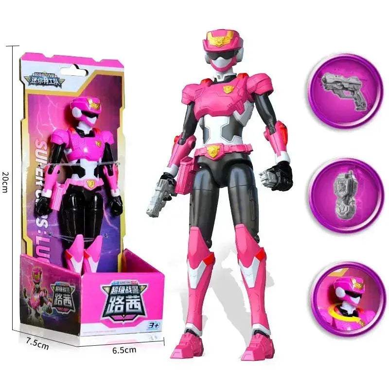 Unisex Police Transformation Action Figure Toy Robot Mini Agent Simulation Animal Theme - Image 5