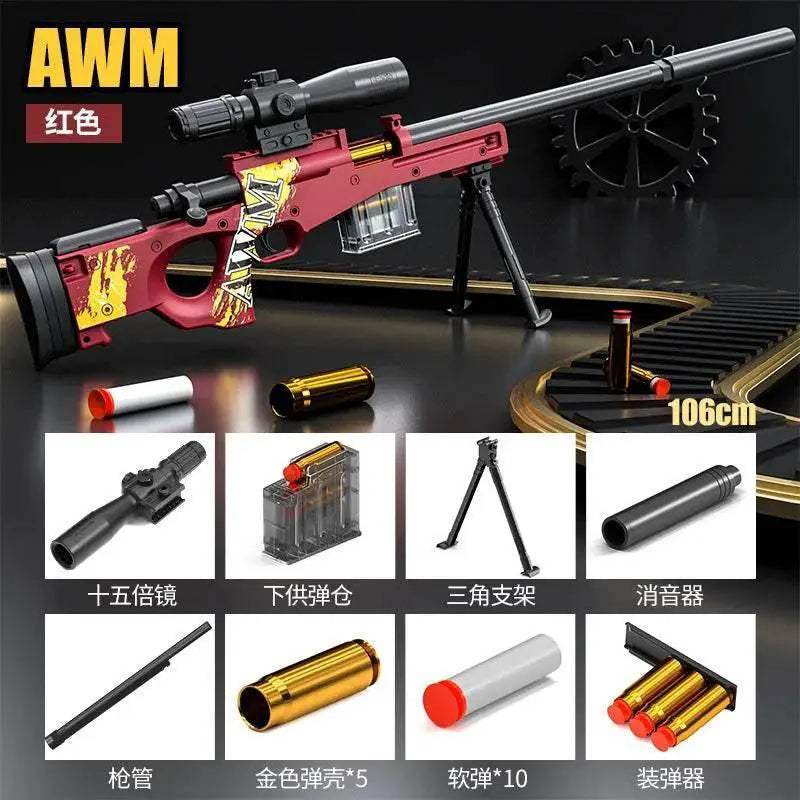Up-Pressure Shell AWM Soft Shell Toy Gun Sniper Rifle 98K - Image 4