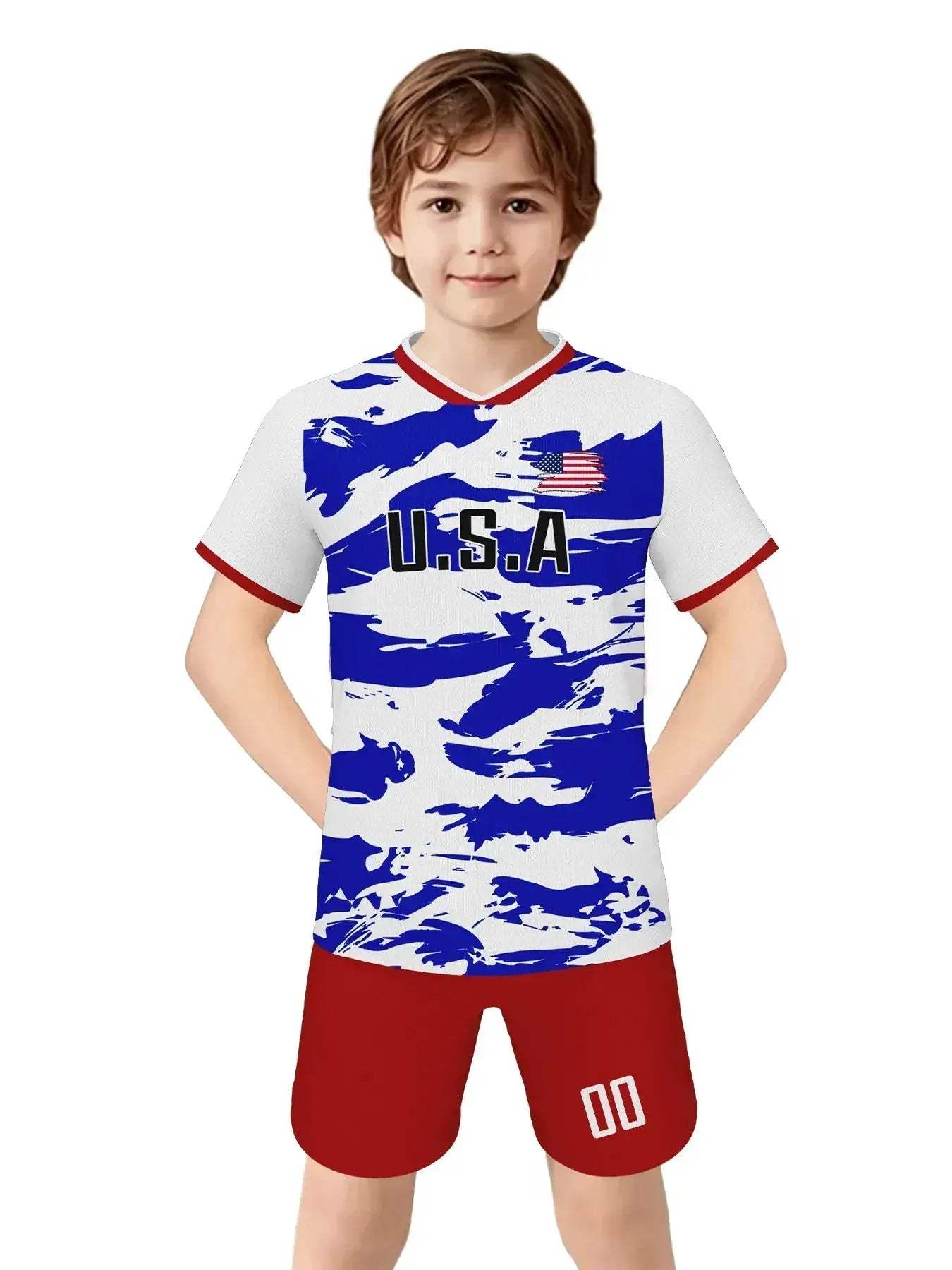 USA Kids Custom Soccer Jersey With Printed Name And Number - Image 4