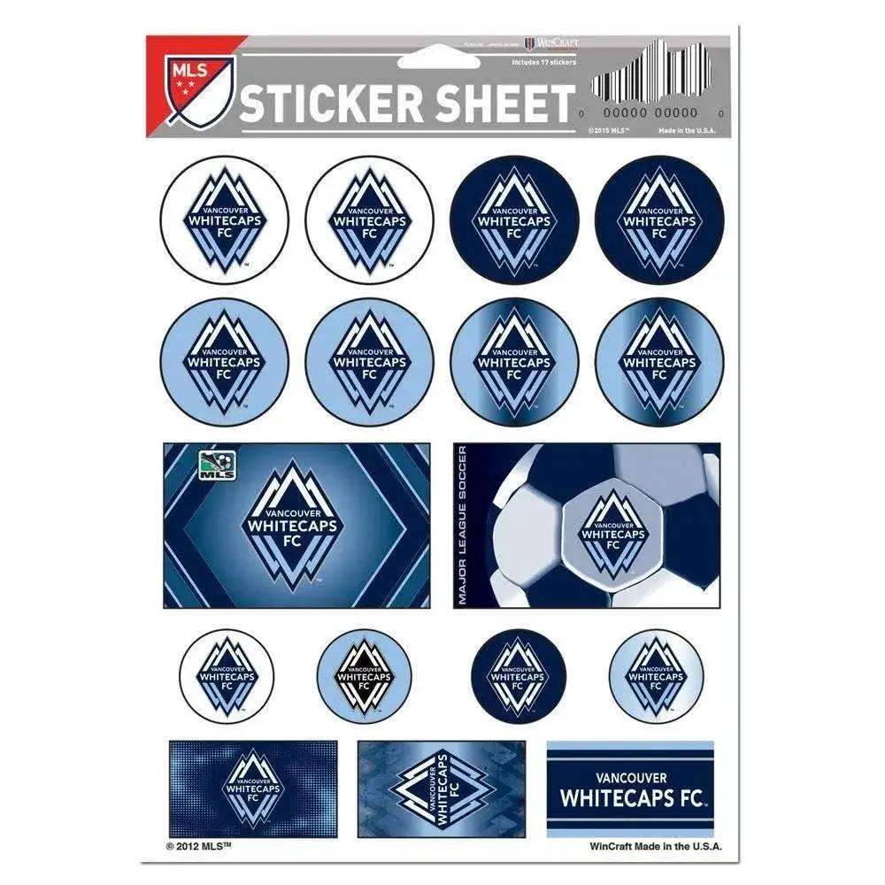 Vancouver Whitecaps Decal Sheet 5x7 Vinyl Sticker Pack