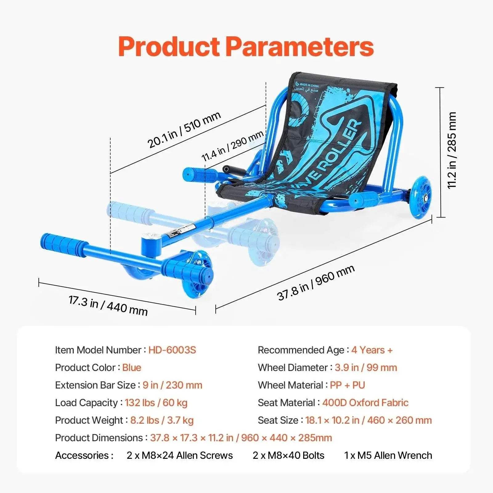 VEVOR 132/198lbs Ride on Scooter Swing Side-to-Side Drift Toys - Image 16