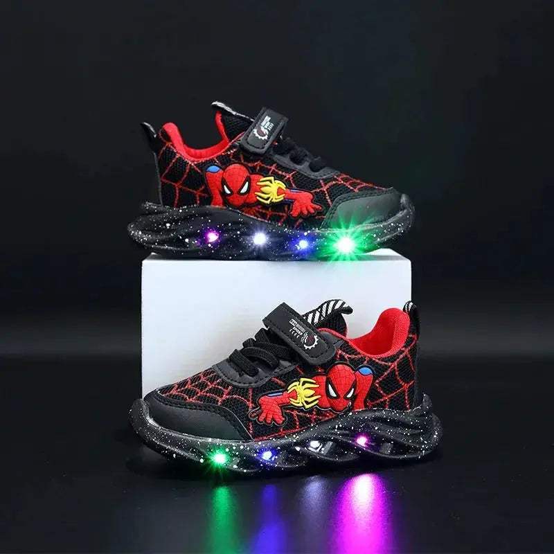 Vibrant Disney LED Sneakers For Boys Spiderman Mesh Outdoor Shoes - Image 2