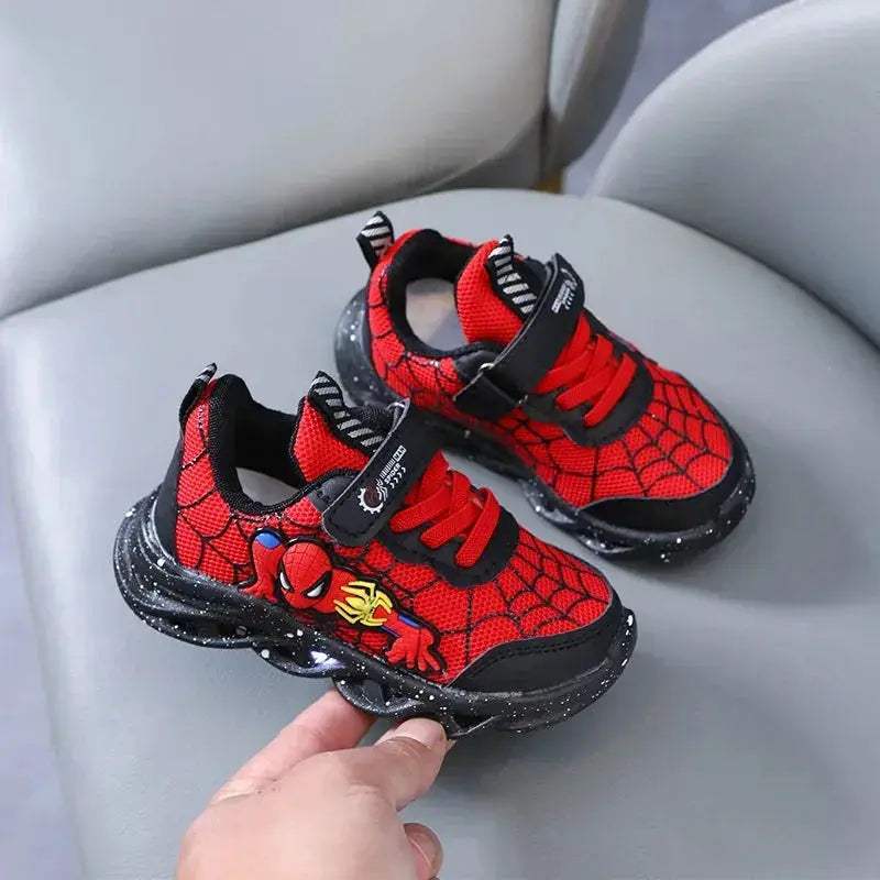 Vibrant Disney LED Sneakers For Boys Spiderman Mesh Outdoor Shoes - Image 3