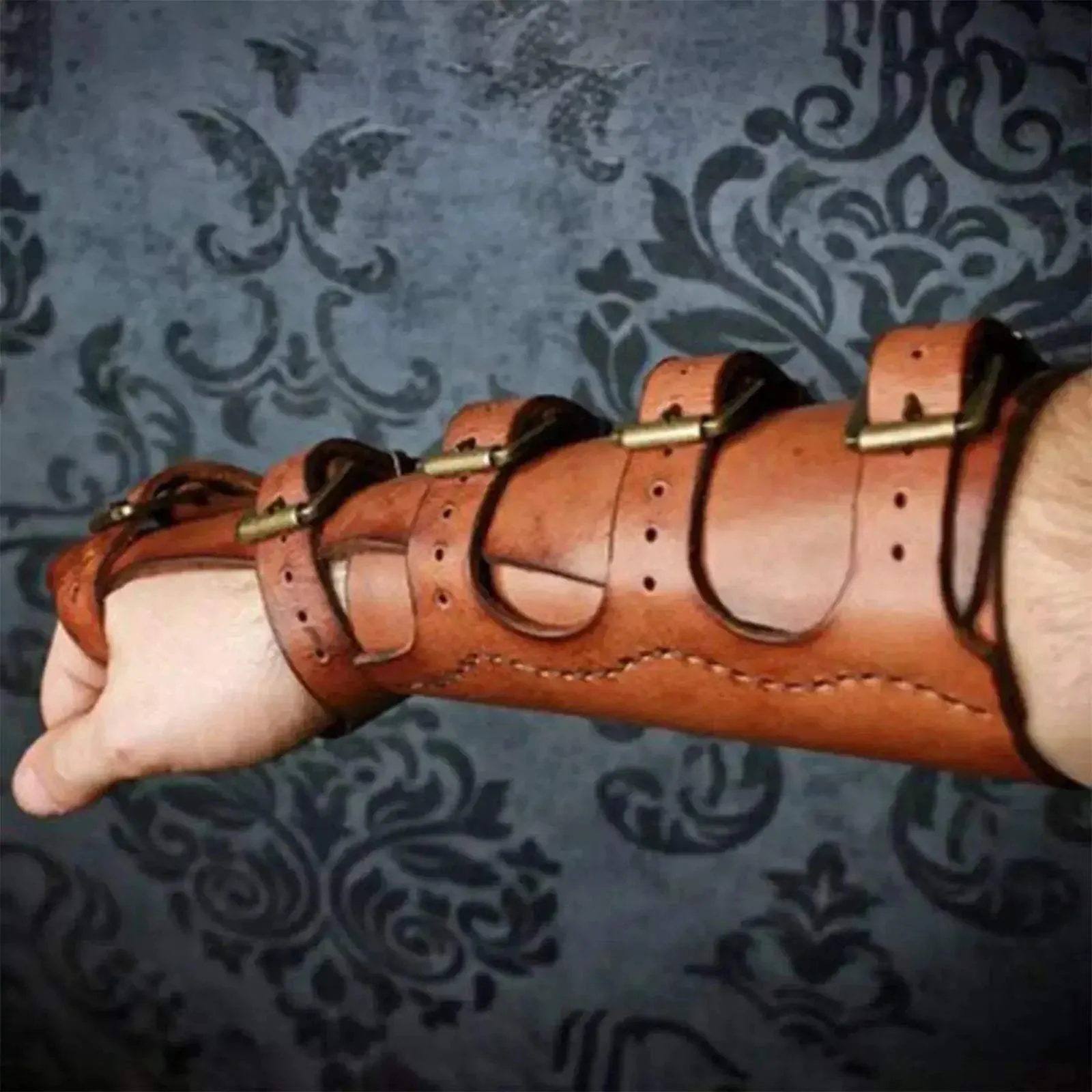 Viking Gauntlet Bracer Leather Arm Armor For Cosplay - Image 6