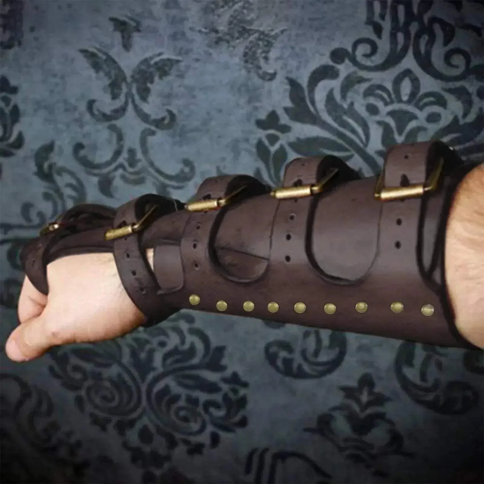 Viking Gauntlet Bracer Leather Arm Armor For Cosplay - Image 7