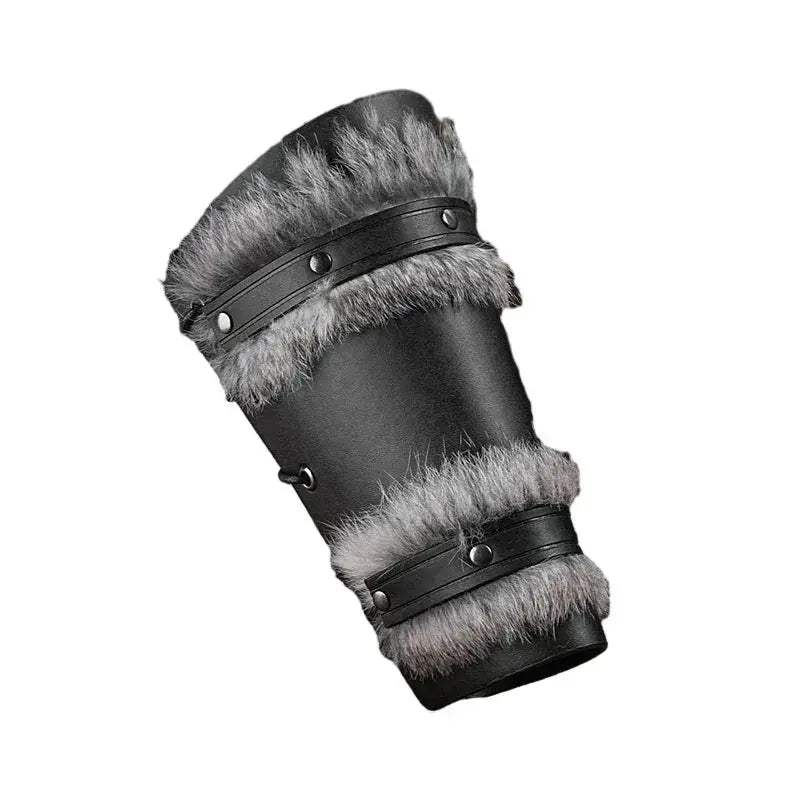 Viking Style Arm Gauntlets Faux Leather Bracer For Larp - Image 10