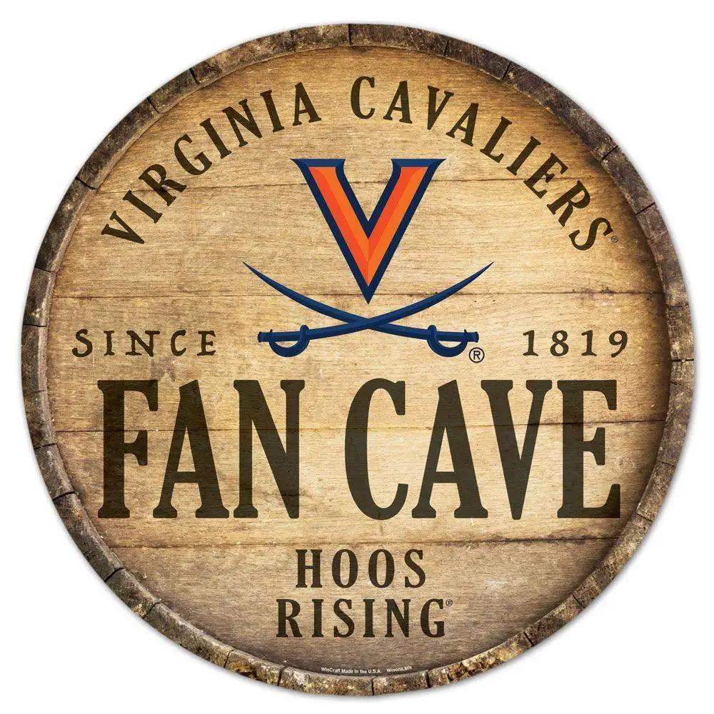 Virginia Cavaliers Wood Sign Round Barrel Top 14 Inch