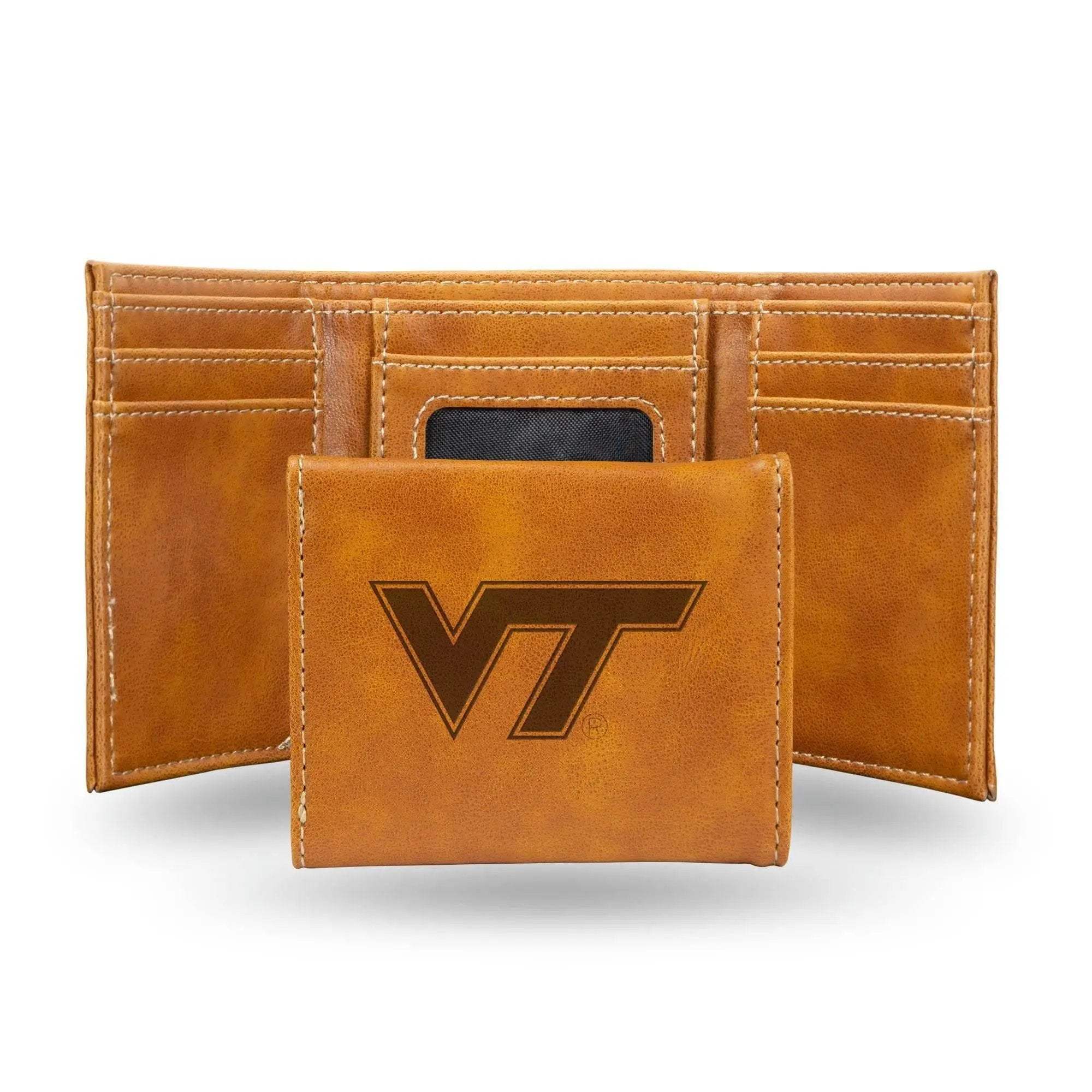 Virginia Tech Hokies Trifold Wallet Laser Engraved