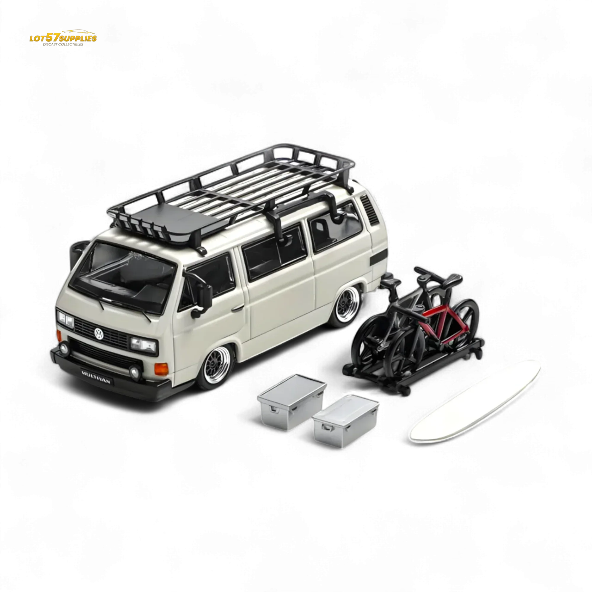 VW T3 Lowrider 1:64 Matte White Display Accessories