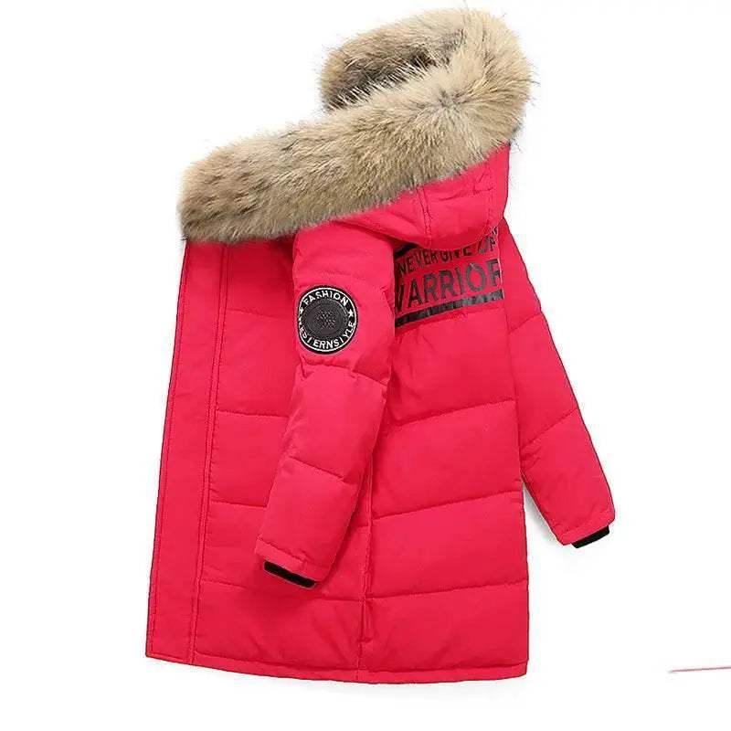 Warm Down Jacket Hooded Waterproof Letter Sticker Boys - Image 5