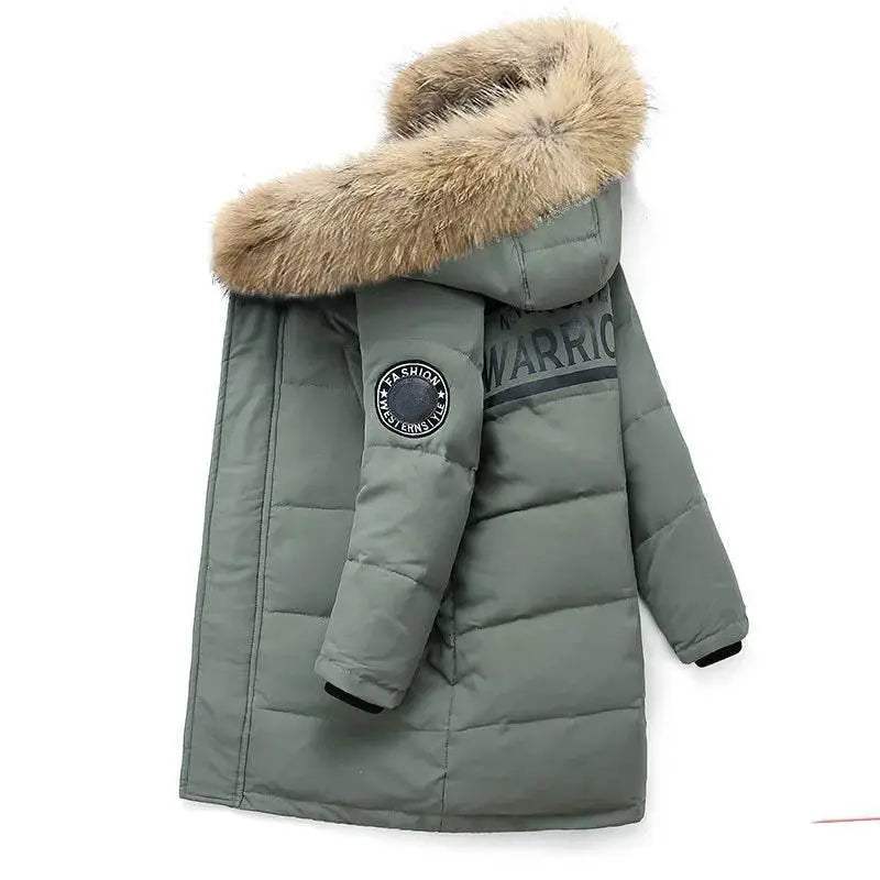 Warm Down Jacket Hooded Waterproof Letter Sticker Boys - Image 6