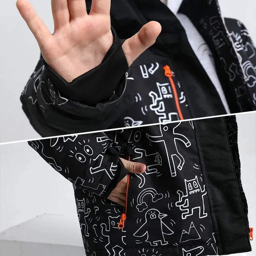 Warm Hooded Windproof Kids Ski Suit For Winter Snowboarding - Image 5