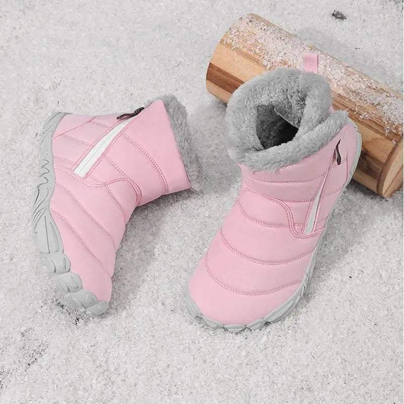 Warm Kids Snow Boots With Zipper For Unisex 4 To 6 Years - Image 3