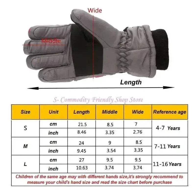 Warm Kids Winter Gloves Waterproof Windproof Cold Weather - Image 6