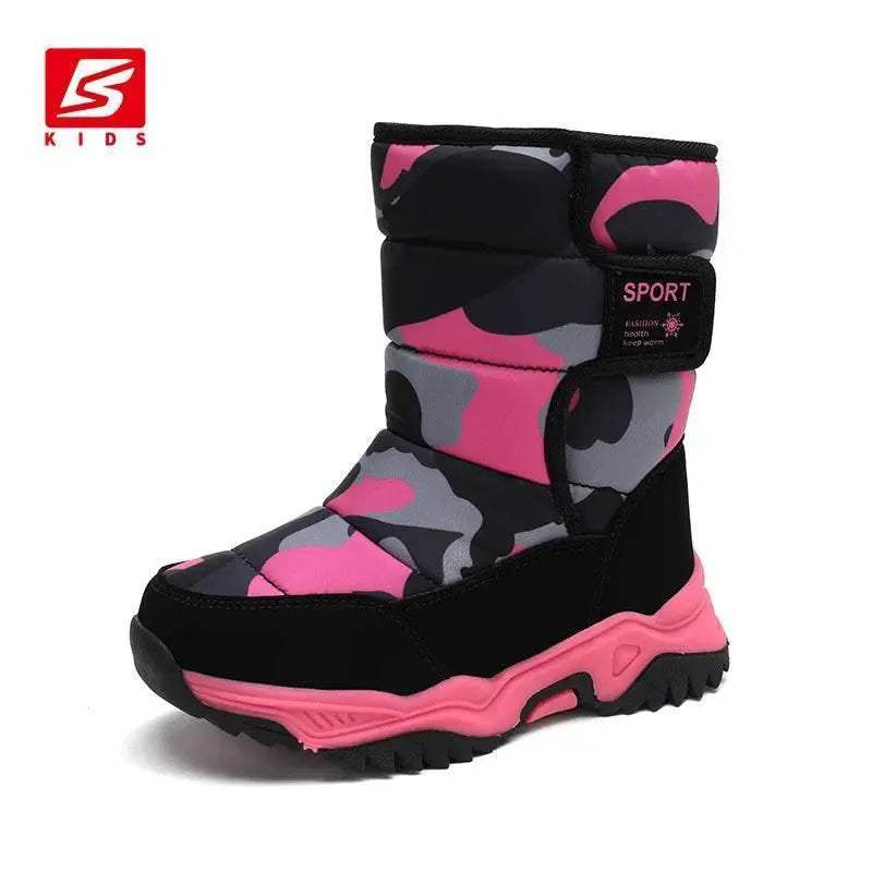 Warm Snow Boots Waterproof Plush Lined For Kids Outdoors - Image 6