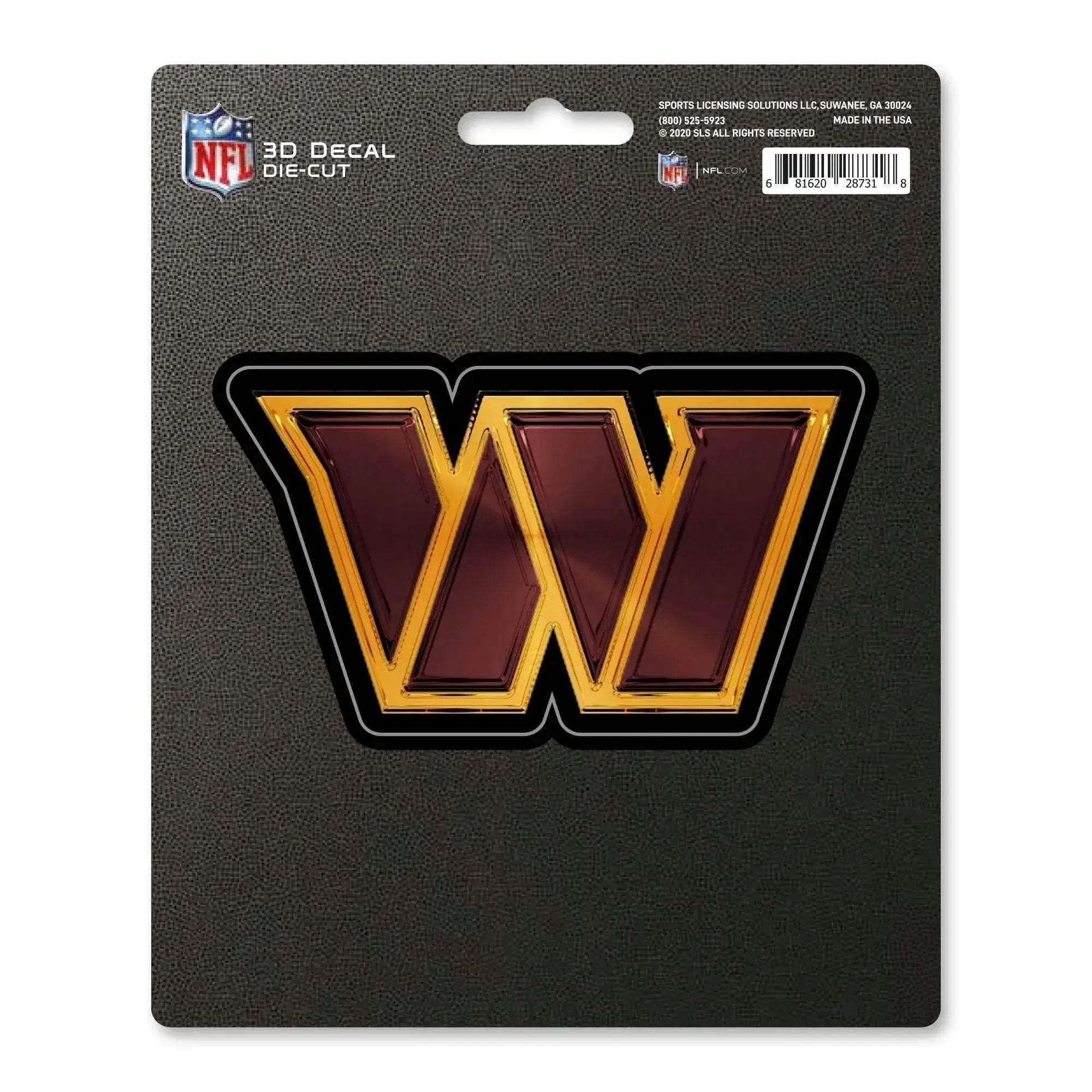Washington Commanders 3D Die Cut Decal 5x6 Inch Logo