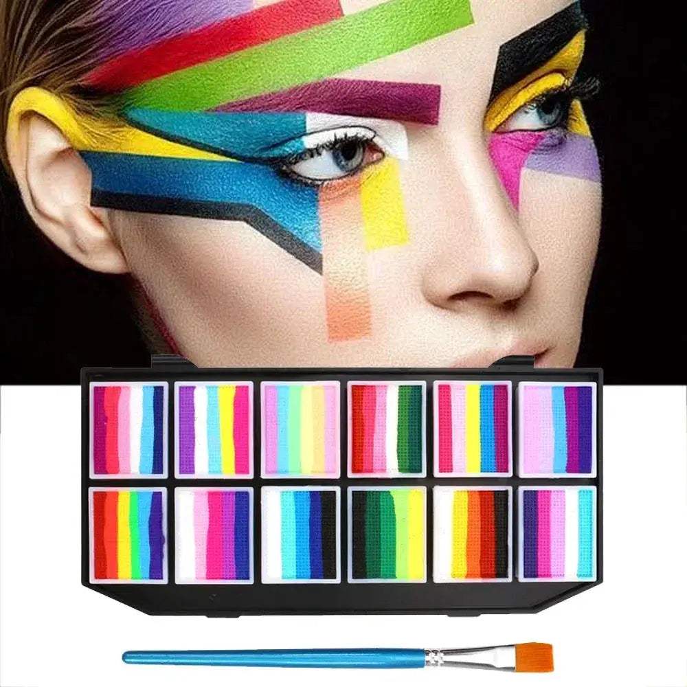 Water Soluble Rainbow Face Paint Palette For Kids Everyday Use