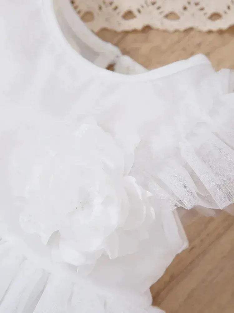 White Gauze Baby Baptism Dress for Special Occasions - Image 2