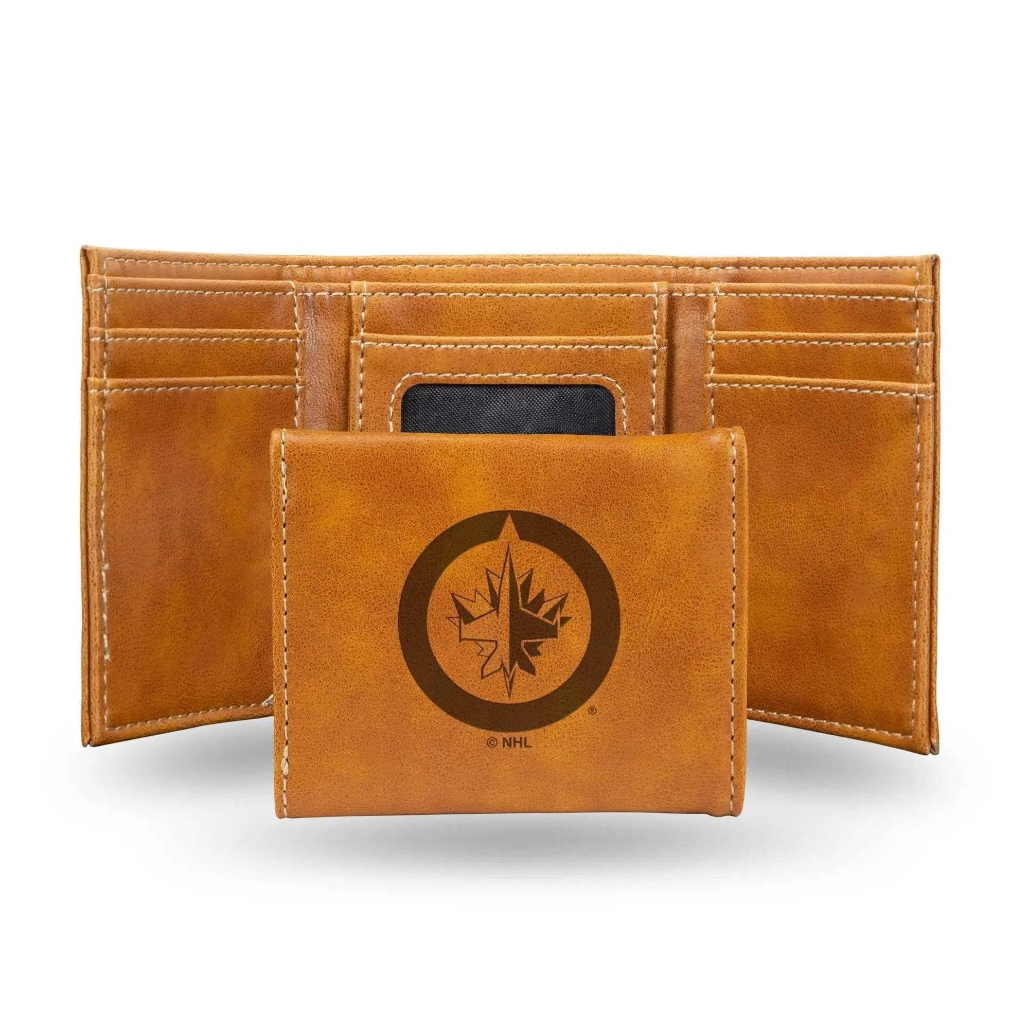 Winnipeg Jets Trifold Leather Wallet Laser Engraved Gift