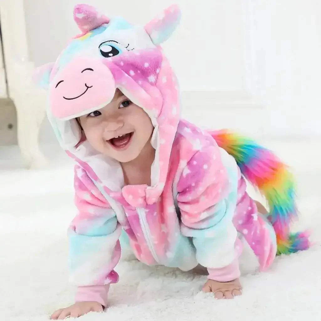 Winter Dragon Kigurumi Baby Romper Unisex Hooded Jumpsuit - Image 15